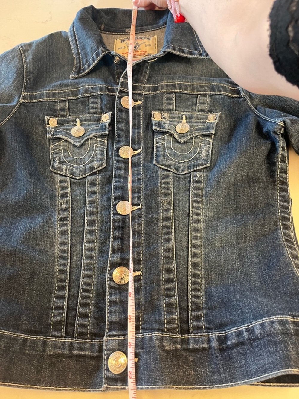 True Religion Denim Trucker Jacket with Snap Buttons EUC Size Small - Picture 6 of 11